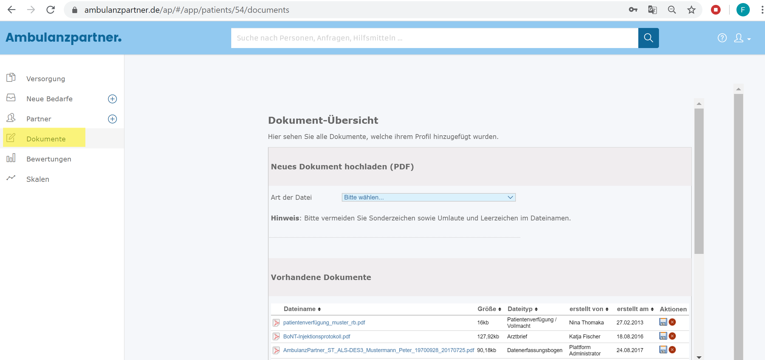 Dokument-Übersicht