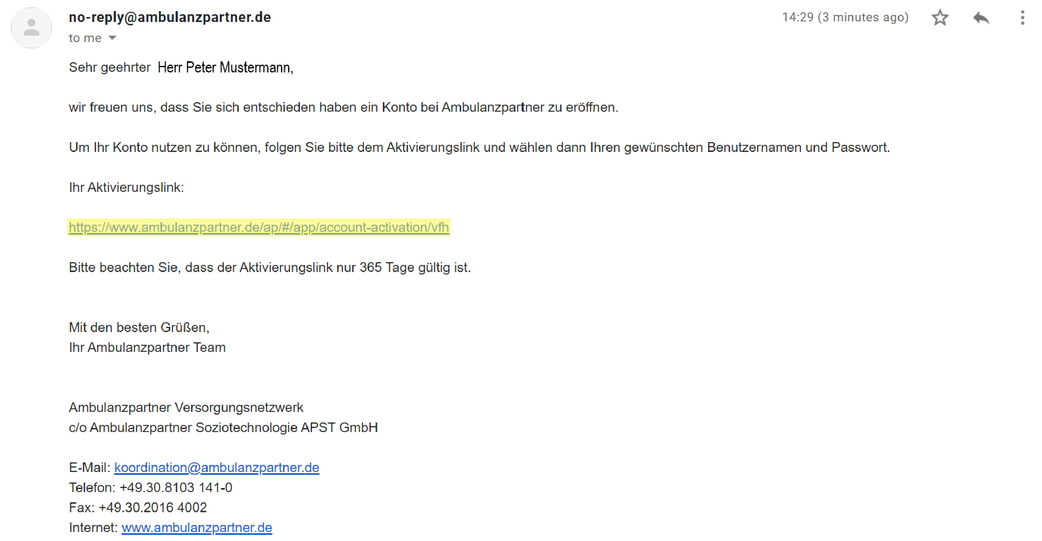 Registrierung Benutzer aktivieren